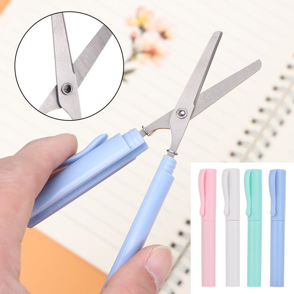 DIY Multifunction Paper-Cutting Art Tool Folding Scissors School Office Supplies Pen Shape Scissors