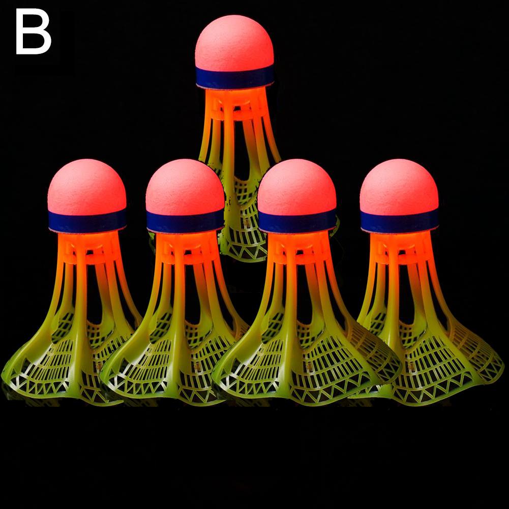 1/2/5 Pack LED Badminton Shuttlecocks -Lighting Glow In The Dark Badminton Birdies Badminton Practice Windproof Shuttlecocks