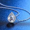D цвет 14-каратного белого золота с покрытием из стерлингового серебра Муассанит подвеска ожерелье 1,0 карат с бриллиантом ожерелье ювелирные изделия для женщин девочек