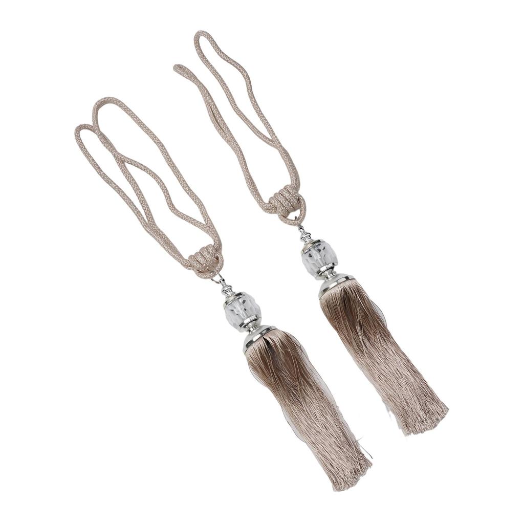 A Pair Of Luxury Curtain Holdbacks With Tassel Tiebacks And Beaded Ball