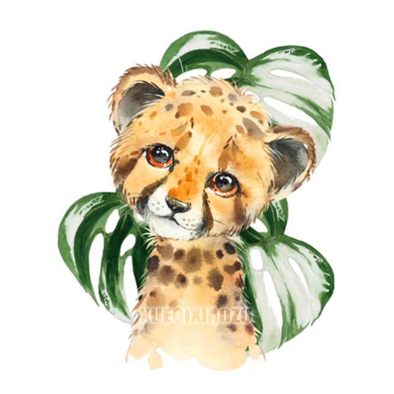Мультяшное Животное Алмазная Живопись Растительный Лист Лев Зебра Жираф Слон Алмазная Вышивка Крестиком Подарок для Малышей Детей Домашний Декор