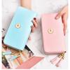 Wallet Korean version for women, long and large capacity handbag, small daisy double-layer zipper simple phone bag