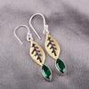 Green Emerald Gemstone Earrings Jewelry, Handmade Gorgeous Silver Earrings , 925 Sterling Silver Jewelry For Wedding Gift