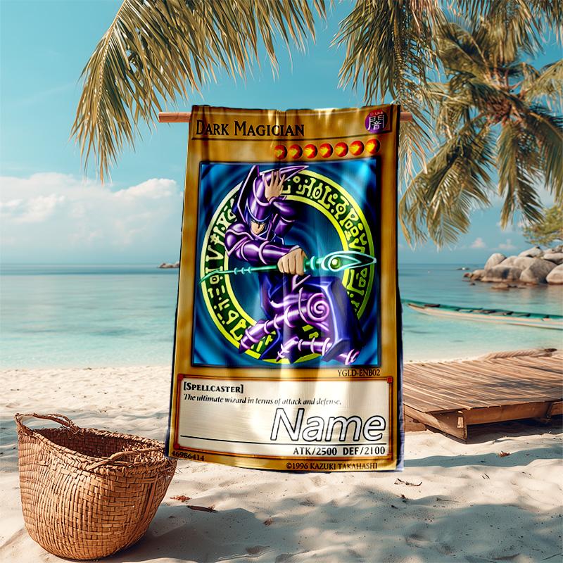 Personalized customized proof beach towel with Yu-Gi-Oh! Duel Monsters pattern - soft, absorbent,quick-drying,perfect swimming,camping&bathing