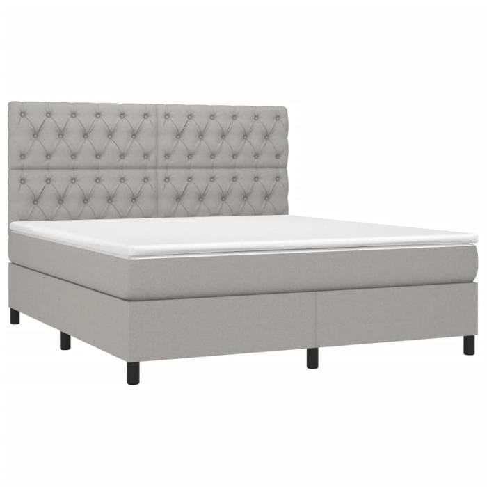 3142025 vidaXL Divan Bed with Mattress Light Grey 160x200cm Fabric