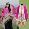 Tourism Ethnic Style Fringed Knitted Shawl Travel Photo Scarf Cape Northwest Prairie Cape Women