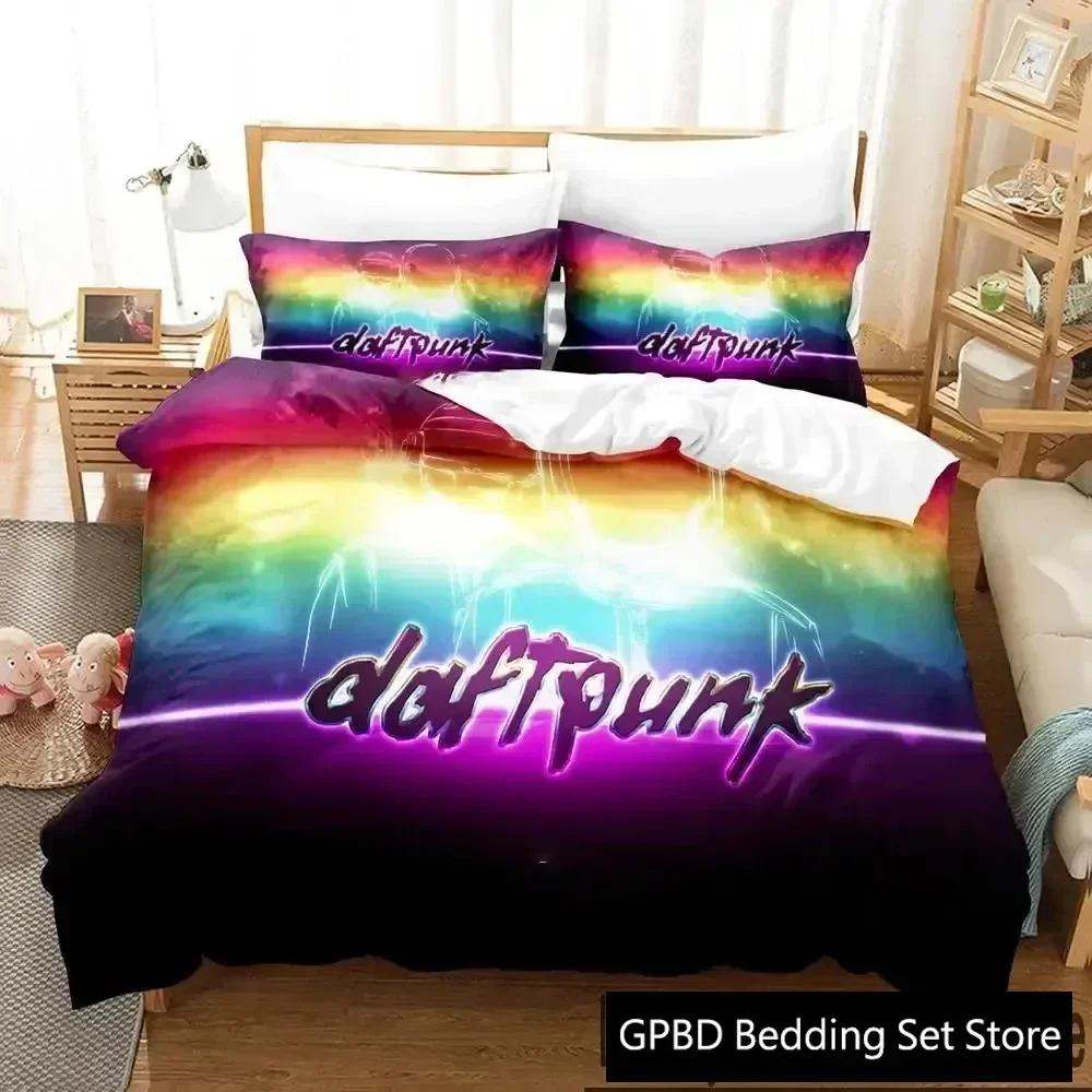Luxury New 3D Print Daft Punk Bedding Set Duvet Cover Bed Set Quilt Cover Pillowcase King Queen Size Boys Adult Bedding Set