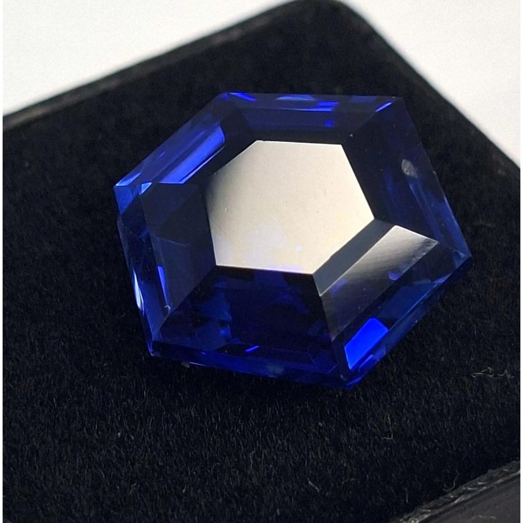 Blue Sapphire Natural 9-11 Ct Hexagon Cut Fabulous Certified Loose Gemstone
