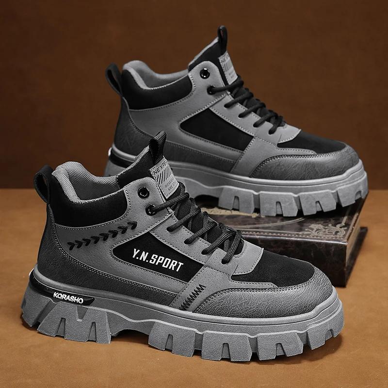 Fashion New Men's Tooling Shoe Outdoor Snow Boots Casual Sports Ankle Winter Popular Model Non-slip Waterproof Mans Boot Hard-wearing