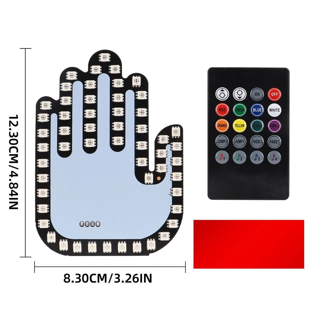 1 шт. Автомобильный пальчиковый забавный свет с дистанционным управлением жестами, наклейка на ручную лампу, светящаяся панель, знаки победы, ОК, знак на окно автомобиля, интерактивный свет