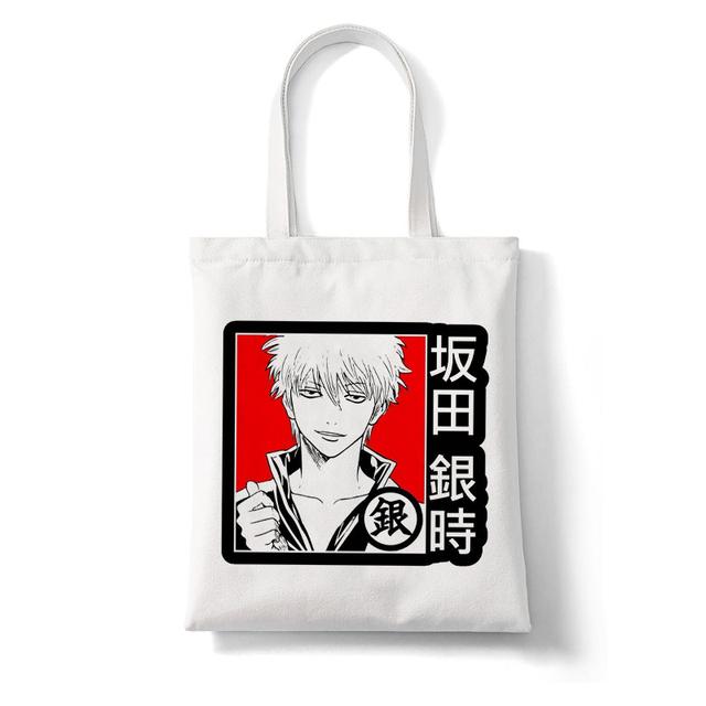 Японское аниме Gintama Sakata Gintoki Kagura с мультяшным принтом, женские сумки для покупок, большая сумка для покупок, модная повседневная сумка Pacakge