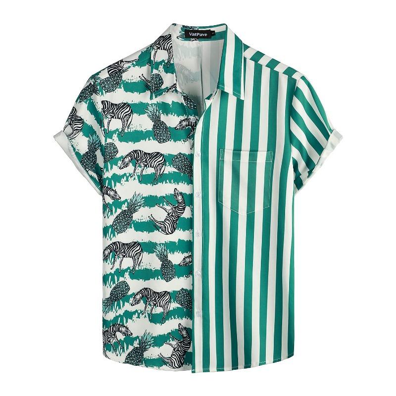 Летняя мужская рубашка Vocation Lapel Camisa с 3D-принтом, повседневная дышащая гавайская рубашка, модные мужские и женские топы, пляжная блузка с коротким рукавом