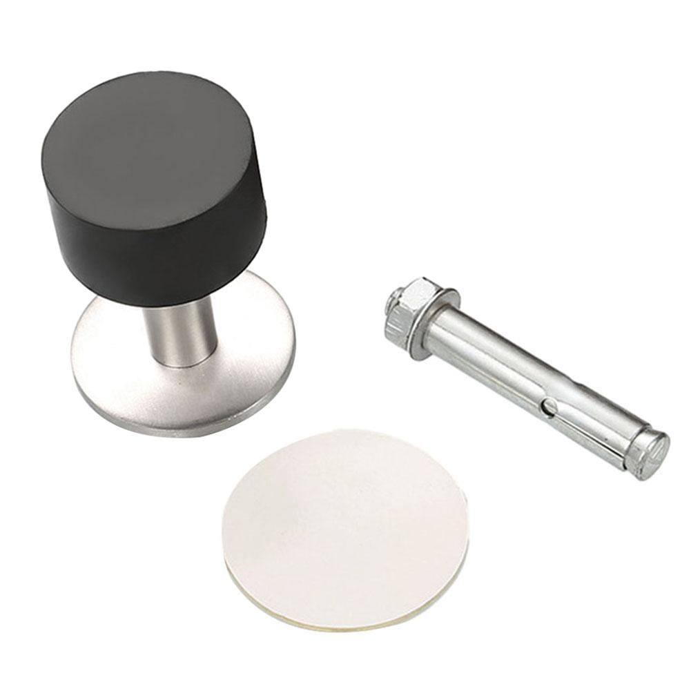 Бесшумный резиновый дверной упор с защитой стен в раме из нержавеющей стали