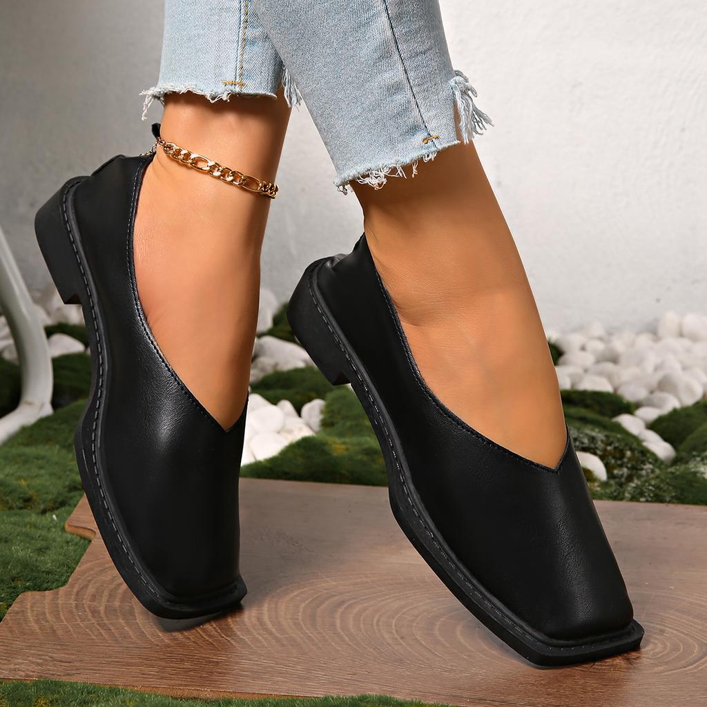 Fashion Retro Exterior Wear Anti Slip Beach Shoes Lightweight New Flats Women Flats Women 2025 New Flat Bottom Square Toe Single Shoes