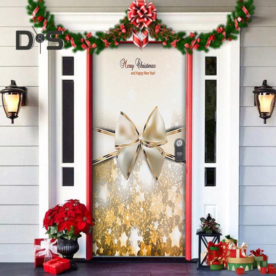Рождественская накладка на дверь Санта-Клаус/Рождественская елка/Снеговик, подвесной баннер на дверь, декор для украшения входной двери