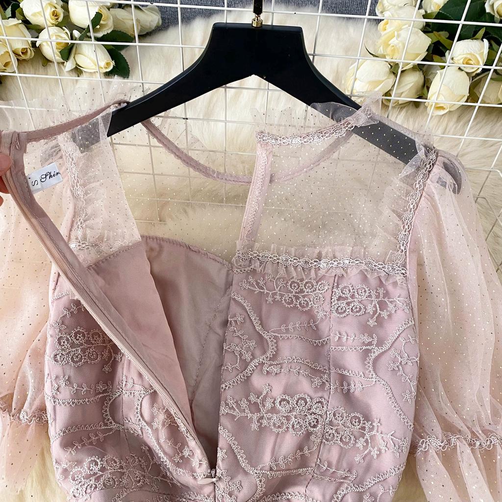 Летние женские элегантные вечерние платья с цветочной вышивкой и тортом