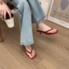 Flip-flops Women's Summer Wear 2025 New Toe Square Kitten and French Internet Celebrity Medium Heel Sandals Half Tray