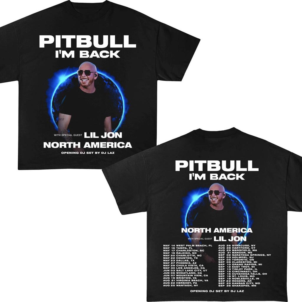 Pitbull I'm Back North America Tour 2026 2 sided Shirt