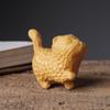 Маленькая скульптура кошки, вырезанная вручную фигурка животного, украшение для кошки, деревянная статуэтка кошки, настольная