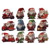 24 Pcs Christmas Tree Pendant Wooden Cartoon Hanging Ornaments Santa Snowman Dwarf Ornaments for Christmas Tree Home Party