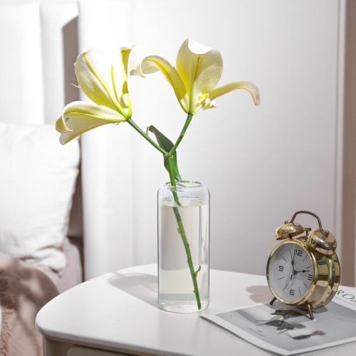 ComSaf Glass Vase, Transparent, Stylish, Scandinavian Design, Perfect for Living Rooms, Bedrooms, and Offices, Ideal for Hydroponics, Arranged Flowers