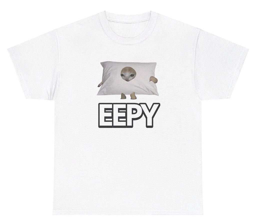 Eepy Cat Meme T Shirt Funny Dumb Weird Cursed Oddly Specific Gen Z Graphic Tee