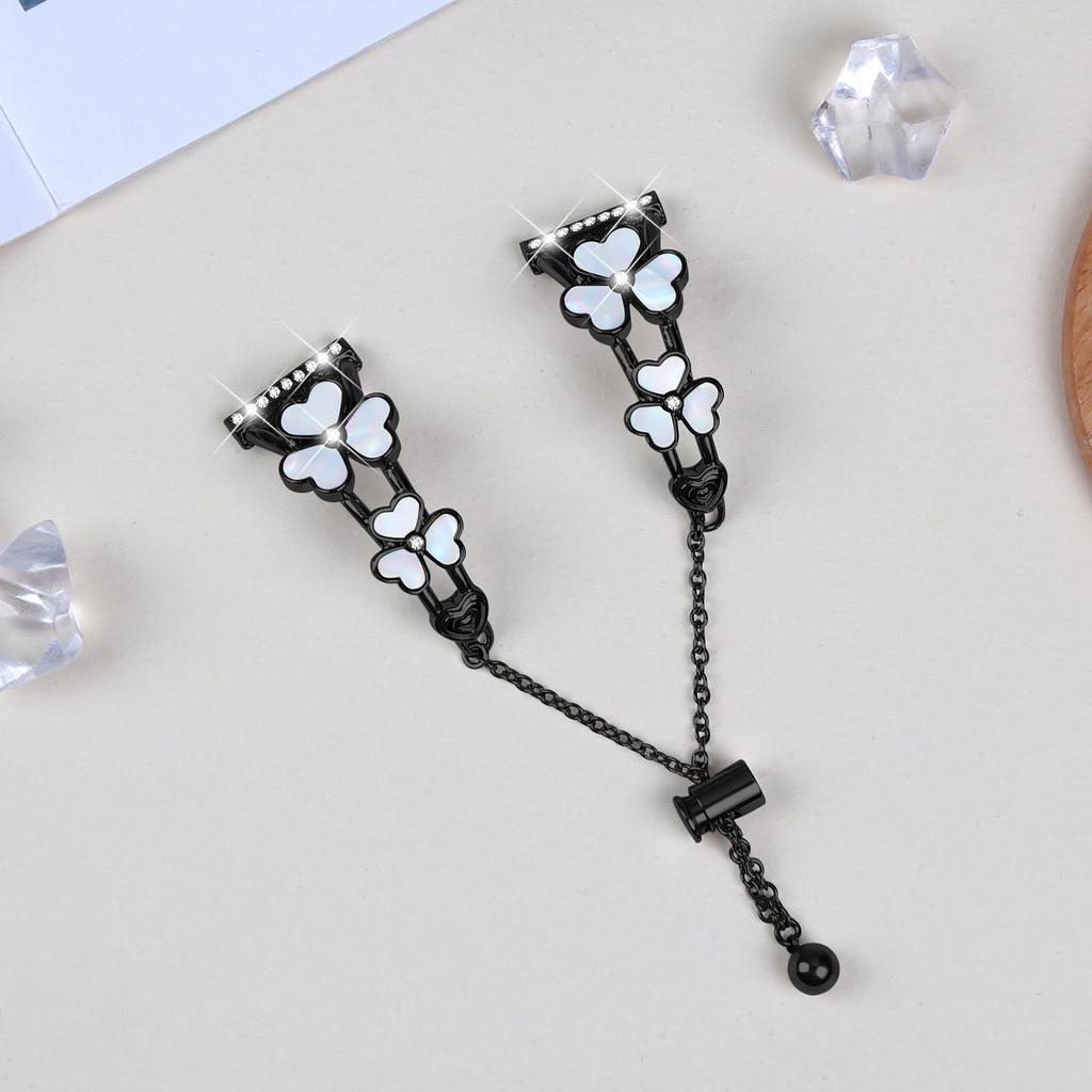 For Coros Pace 2 Watchband Heart Clover Decor Zinc Alloy Metal Strap