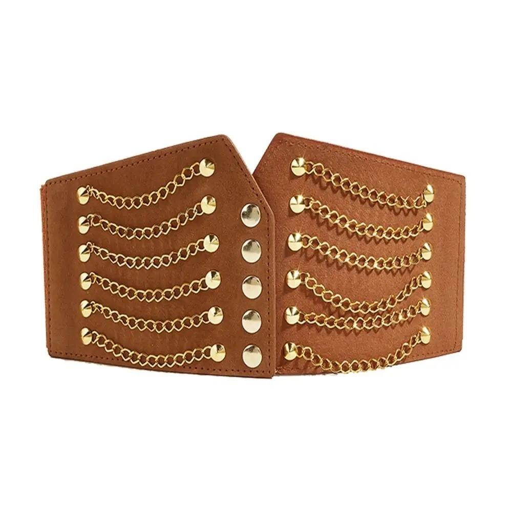 Stretchy Elastic Slimming Body Waist Belts Punk Style Women's Cummerbunds Versatile Dress