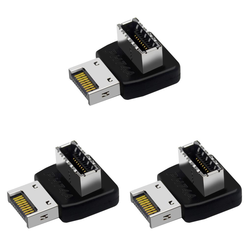 USB 3.1 Type E 90 Degree Converter Front USB C Header Adapter Vertical Type E Header Converter for PC Motherboard