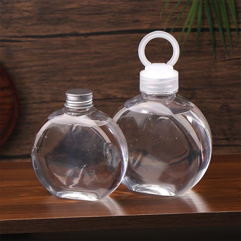 320/500 мл Плоская круглая бутылка для воды Прозрачная бутылка для молока, чая, кофе Бутылки для питья Портативная ПЭТ бутылка для сока, напитков