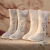Winter Warm Mid-Calf Boots for Women Slip On Faux Fur Lining Embroidered Snow Booties Women's Comfortable Fleece Lined Side Zipper Walking Boots Shoes