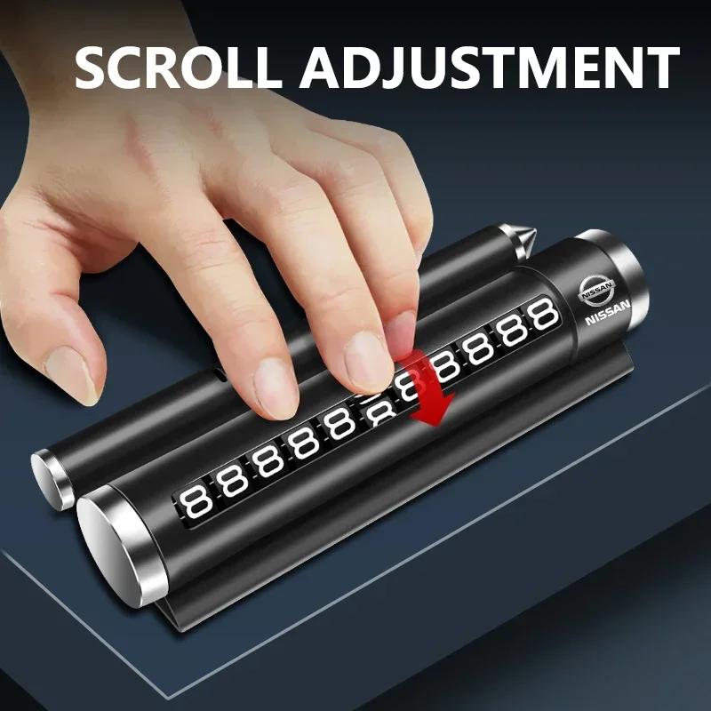 Металлическая временная парковочная карта для автомобиля Поворотная табличка с номером телефона Алюминиевые наклейки Для Nissan Nismo Micra Qashqai Altima Maxima Sentra