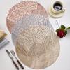 1Pc Flower Round Placemat Pvc Table Mats Heat Resistant Dining Table Decorative Mat Home Party Wedding Christmas Decoration