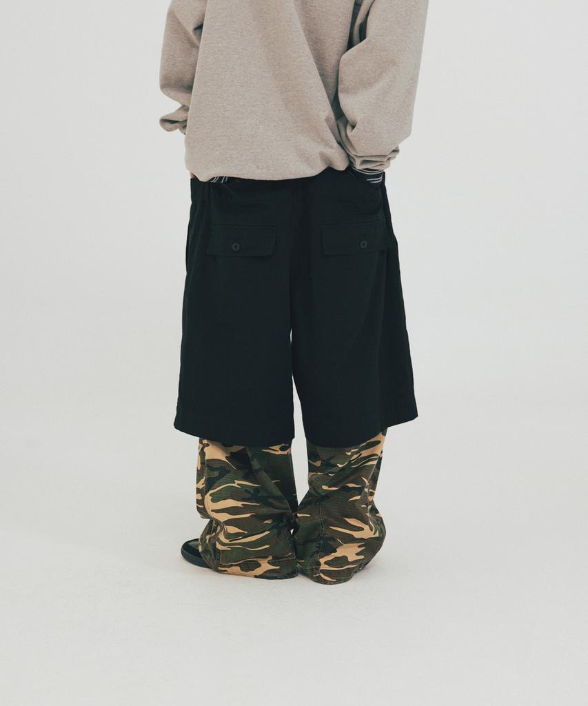 ANGLAN Double Waist Layered Pants - Camo