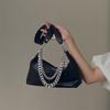 Новые сумки через плечо Advanced Women's Temperament Black Dual Purpose Chain Axillary Bags Fashion Trend Niche Leisure Commuter Bags