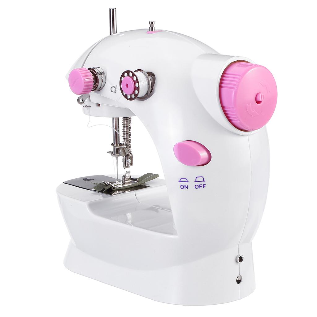 Электрическая швейная машина Мини-швейная машина Портативная с удлиненным столом Ножная педаль Двухскоростная двойная нить DIY Инструмент для начинающих домашних путешествий