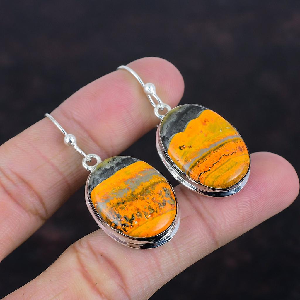 Серьги из яшмы шмеля, драгоценные камни, элегантные ювелирные изделия, серьги из стерлингового серебра 925 пробы, серьги ручной работы, лечебные камни, ювелирные изделия, подарки для мамы