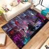 Cyberpunk Urban Nightscape Printed Carpet, Living Room Bedroom Home Decoration Carpet, Bathroom Anti-skid Rugs for Bedroom