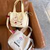 Милая вышивка Женская сумка-мешок на шнурке через плечо Мультяшная сумка-тоут для книг для студенток Колледжа Сумки для покупок Большой вместимости Женские сумки