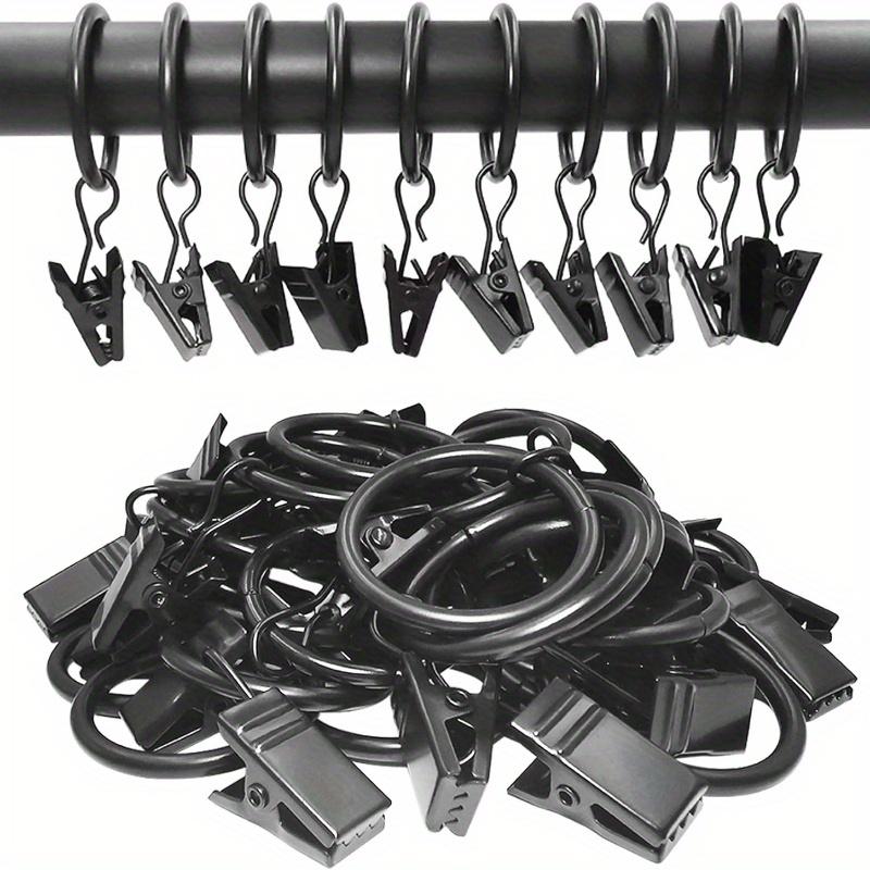 12/36/40 шт. кольцо для штор с зажимом, зажим для штор с кольцом, вешалка для штор, кольцо диаметром 33 мм/1,26 дюйма, встроенный карниз, винтажный черный