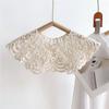 Cape Lace Fake Collar Hollow Out Wraps Blouse Shoulders Fake Collar Cloak Korean Style Crochet Flower Scarves Scarf Accessories