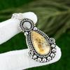 Pear Natural Fossil Coral Bezel Root Chakra New Pendant Jewelry Sterling Silver