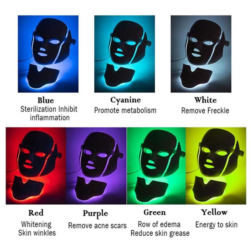 7 Colors Led Facial Mask Machine Light Photon Therapy Acne Face And Neck Set Beauty Led Light Treatment Skin Rejuvenation