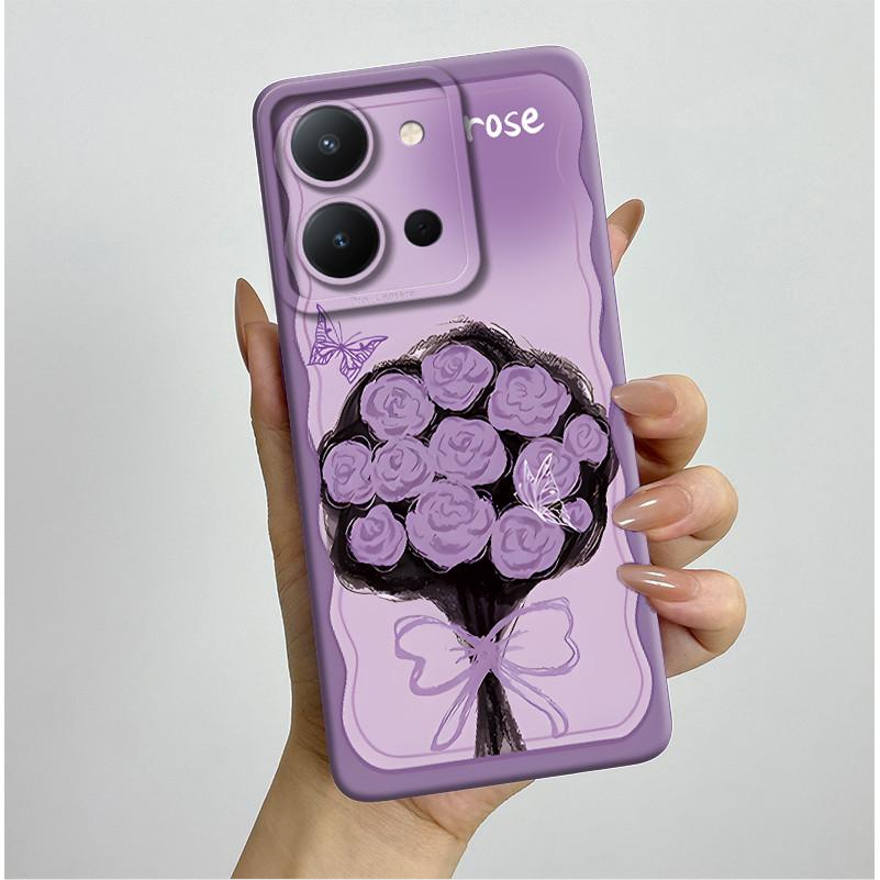 For Vivo Y36 4G Case Pretty Butterfly Flowers Liquid Antifouling Protective Anti-drop Phone Cover For VIVO Y36 Shockproof Funda