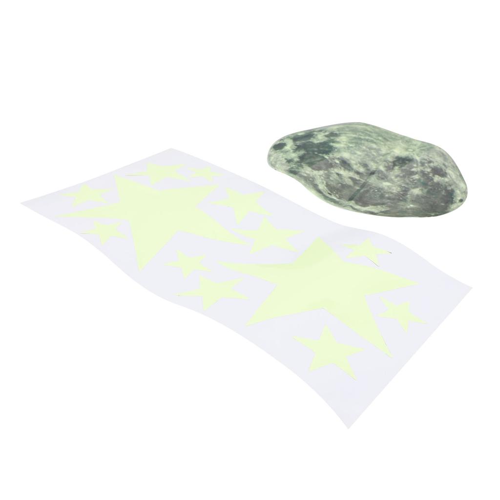 Наклейки на стену «Луна и звезды» из ПВХ, светящиеся декоративные самоклеящиеся наклейки «Луна и звезды» для детской комнаты