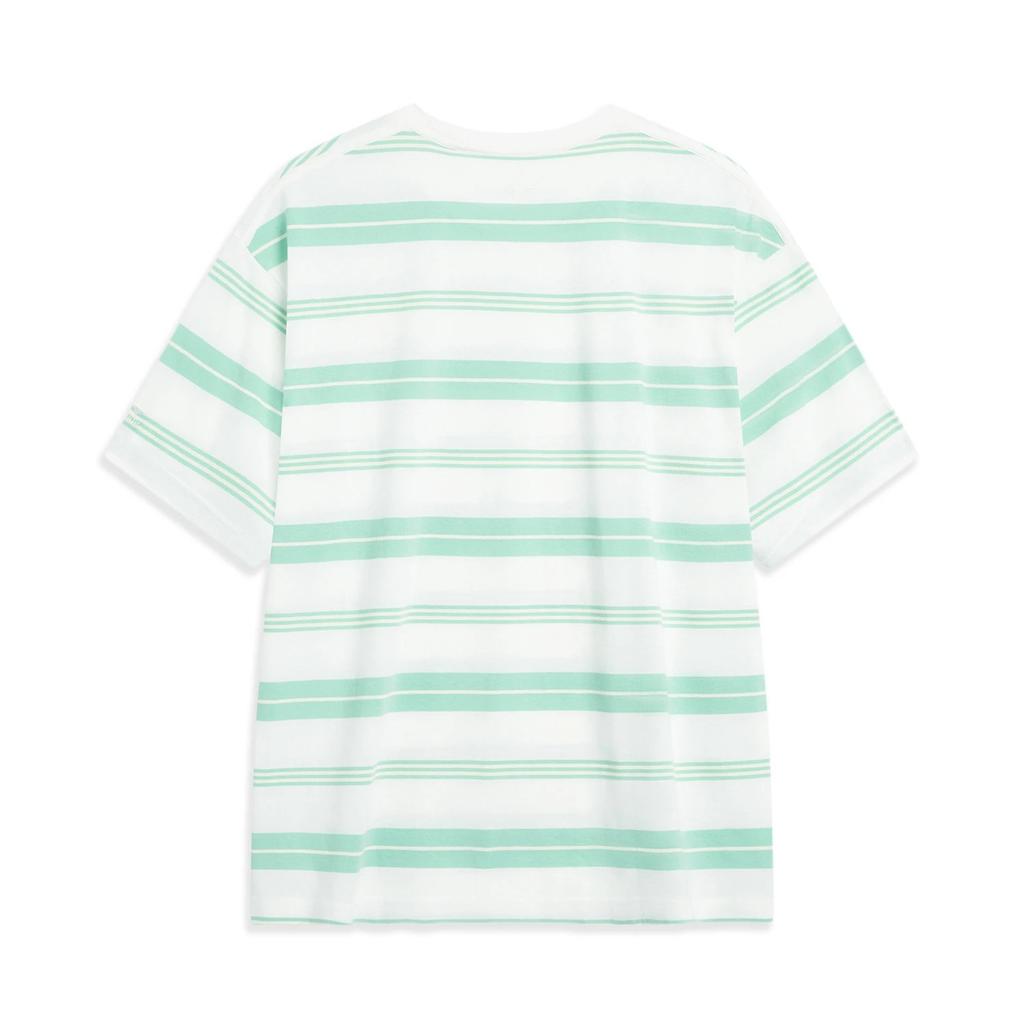 Li Ning X OG_SLICK Коллекция скейтбордов Полосатая влагоотводящая футболка свободного кроя с круглым вырезом и коротким рукавом Унисекс Топы AHST479-4