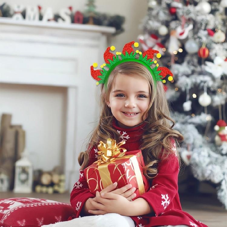 Блестящая пудра Рождественский ободок для волос Фестивальный реквизит Обруч для волос для семейных посиделок Праздничный реквизит Головной убор
