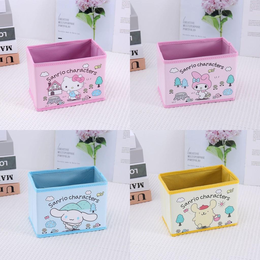 Складная настольная коробка для хранения с рисунком Hello Kitty, Куроми, Синнаморолл, Мой Мелоди для офиса и спальни, для наведения порядка