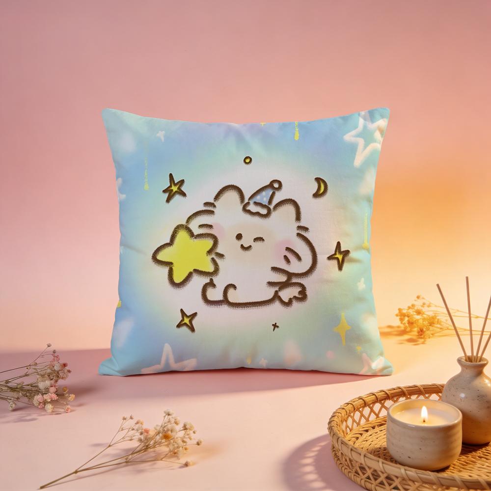 Angelic Cute Pet Group Cushion Cover Comfortable Durable Pillow Cover MultiScene for Home Office Car Sofa