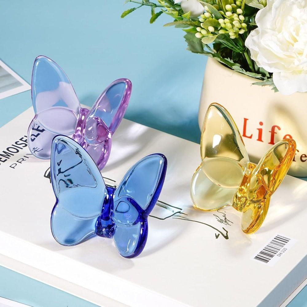 Многоцветное стеклянное украшение в виде бабочки, светоотражающее украшение в виде бабочки, статуэтка, подарки